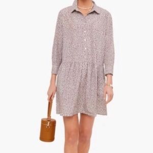 Tuckernuck Light LEOPARD Hayes Shirt Dress Easycare POCKETS Drop Waist EUC